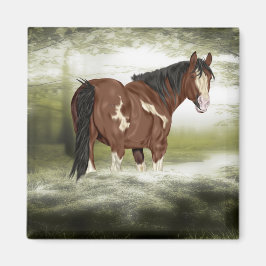 Baard en witte splash overo paint paard magneet
