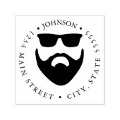 Baard en Zonnebril Retourlabel Zelfinktende Stempel (Design)