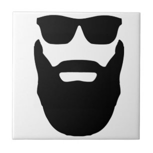 Baard en zonnebril tegeltje