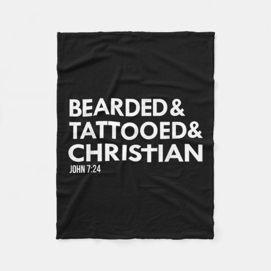 Baard getatoeëerd Christelijk Funny Beard Tattoo T Fleece Deken (Voorkant)
