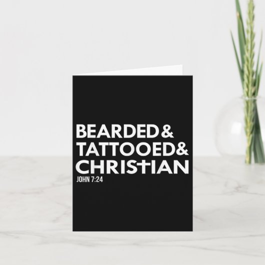 Baard getatoeëerd Christelijk Funny Beard Tattoo T Kaart (Voorkant)