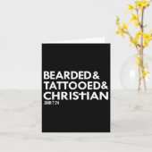Baard getatoeëerd Christelijk Funny Beard Tattoo T Kaart (Gele Bloem)