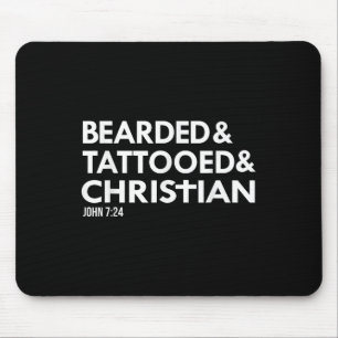 Baard getatoeëerd Christelijk Funny Beard Tattoo T Muismat