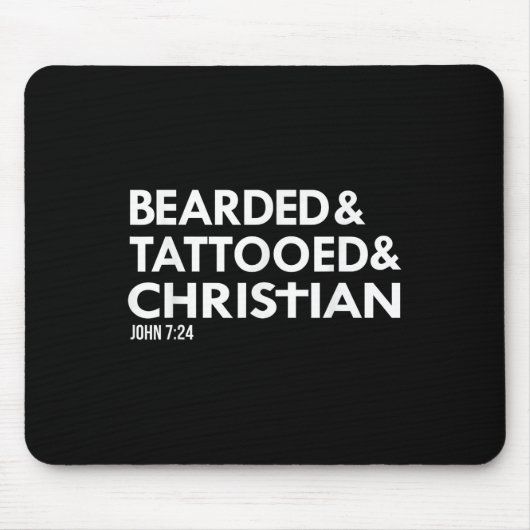 Baard getatoeëerd Christelijk Funny Beard Tattoo T Muismat (Voorkant)