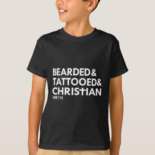 Baard getatoeëerd Christelijk Funny Beard Tattoo T T-shirt (Voorkant)