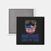 Baard Geweldige zoals mijn vader 4 juli Patriot Magneet (Voorkant / Achterkant)