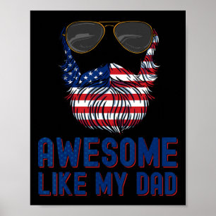 Baard Geweldige zoals mijn vader 4 juli Patriot Poster