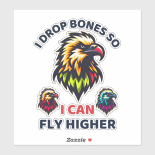 Baard gier symboliseert kracht en zeldzaamheid sticker