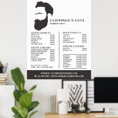 Baard Logo, Herenkappers Prijslijst Poster (Thuiskantoor)