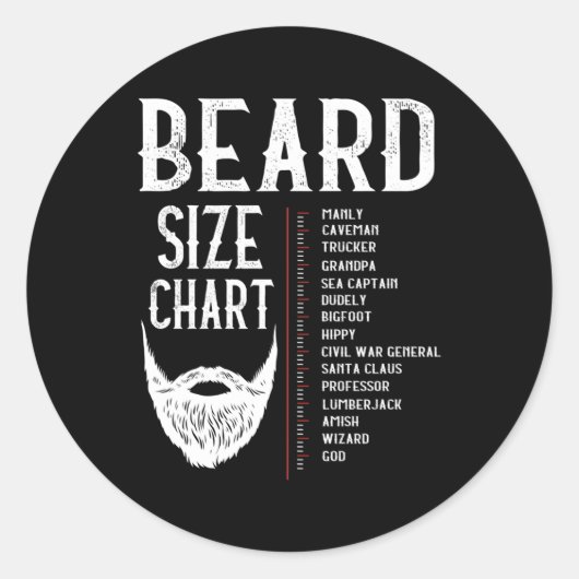 Baard Meten Char Baard Lengte Groei Ch Ronde Sticker (Voorkant)