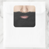 Baard Mond en Neus Vierkante Sticker (Tas)