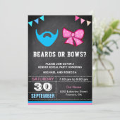 Baard of Strik Gender Reveal Feest Kaart (Staand voorkant)