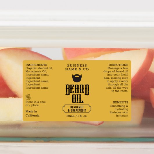 Baard olie Label Grungy 1 OZ Cosmetische fles (Aangebracht)