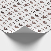 Baard Silhouet Inpakpapier Grappig Gezichtsbeharin (Hoek)