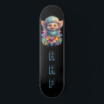 *~* Baard Troll AP89 Neon Regenboog Initialen Bloe Persoonlijk Skateboard<br><div class="desc">(Zoekcode AP89 voor Troll items en AP88 voor middeleeuwse thema items ) Gemakkelijk overzetten naar andere Zazzle producten. ZWARTE achtergrond Skateboard. De felle en o zo vrolijke NEON Rainbow kleuren poppen gewoon de TROLL afbeeldingen en LETTERS. Pas/personaliseer uw INITIALEN/MONOGRAM aan. Whimsical Schattige grappig lang haar trol. Heldere RAINBOW neon kleuren....</div>