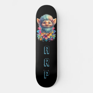 *~* Baard Troll AP89 Neon Regenboog Initialen Bloe Persoonlijk Skateboard