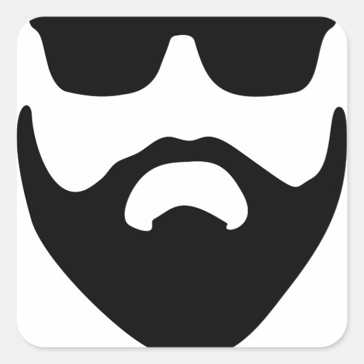 baard vierkante sticker (Voorkant)