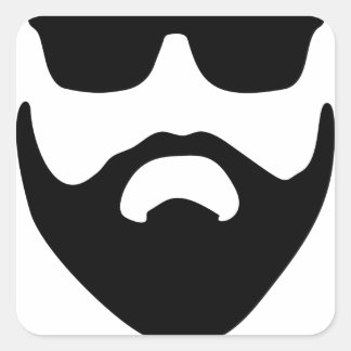 baard vierkante sticker