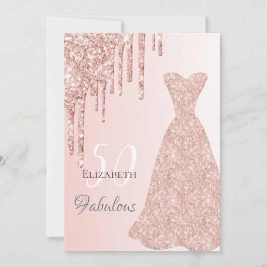 Baardag geweldig elke leeftijd roos goudglitter kaart (Voorkant)