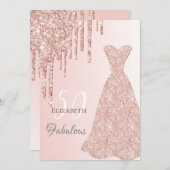 Baardag geweldig elke leeftijd roos goudglitter kaart (Voorkant / Achterkant)