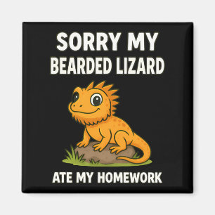 Baardagaam At Mijn Huiswerk Grappige Reptiel Liefh Magneet