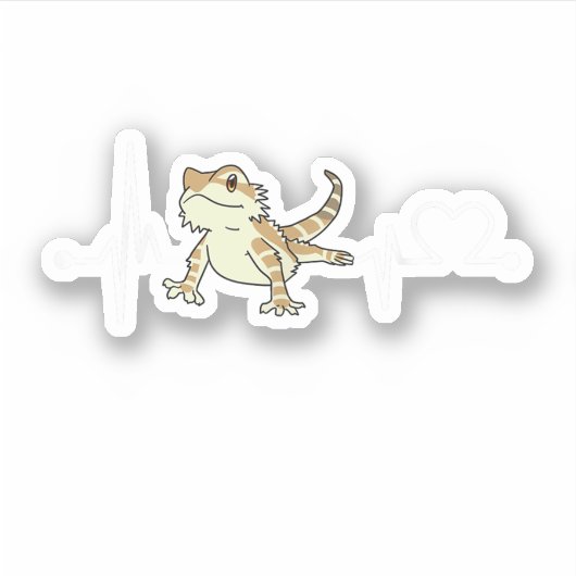 Baardagaam Hartslag Grappig Dier Sticker (Voorkant)
