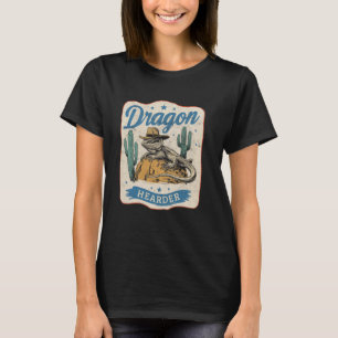 Baardagaam Kop Vintage Cowboy Stijl Hagedis T-shirt