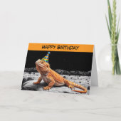 Baardagaam met verjaardagsverjaardag pet kaart (Voorkant)