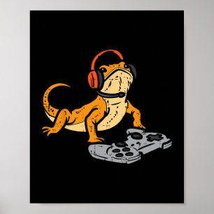 Baardagaam Videogames Funny Gamer Dier Mannen Poster