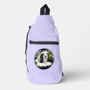Baardcollie Baardje Zwarte Schilderij Mooie Hond K Sling Bag