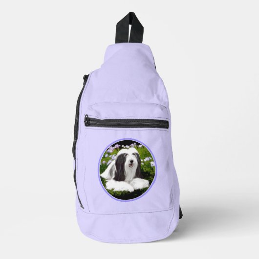 Baardcollie Baardje Zwarte Schilderij Mooie Hond K Sling Bag (Voorkant)