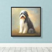 Baardcollie hond canvas afdruk (Insitu (Houten vloer))