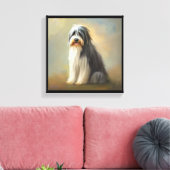 Baardcollie hond canvas afdruk (Insitu (Woonkamer))