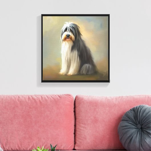 Baardcollie hond  canvas afdruk (Insitu (Woonkamer))