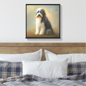 Baardcollie hond canvas afdruk (Insitu (Slaapkamer))