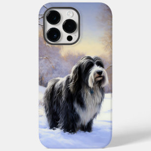 Baardcollie Laat het Sneeuwen Kerstmis  Case-Mate iPhone 14 Pro Max Hoesje