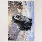 Baardcollie Laat het Sneeuwen Kerstmis Legpuzzel (Verticaal)