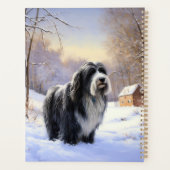 Baardcollie Laat het Sneeuwen Kerstmis Planner (Achterkant)