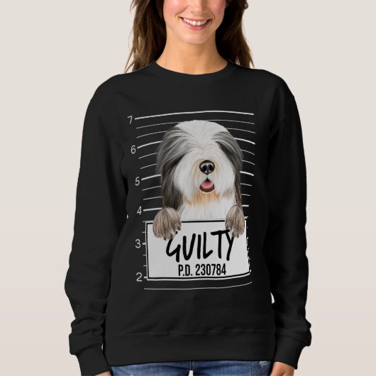 Baardcollie Mugshot Schuldig Hond Trui (Voorkant)