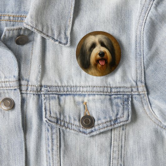 Baardcollie Ronde Button 5,7 Cm (In situ)
