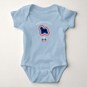 Baardcollie Rood Wit En Blauw 4 juli hond Romper