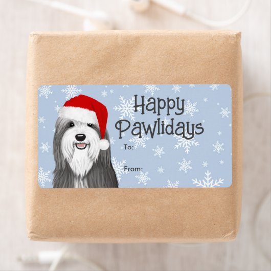 Baardcollie Sinterklaas Kerst Van Van Geschenk Etiket (Insitu)