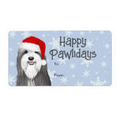 Baardcollie Sinterklaas Kerst Van Van Geschenk Etiket (Voorkant)