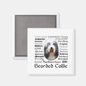 Baardcollie T-shirt  Magneet (Voorkant / Achterkant)