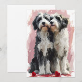Baardcollie Valentijnsdag Feestdagenkaart (Voorkant / Achterkant)