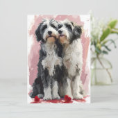 Baardcollie Valentijnsdag Feestdagenkaart (Staand voorkant)