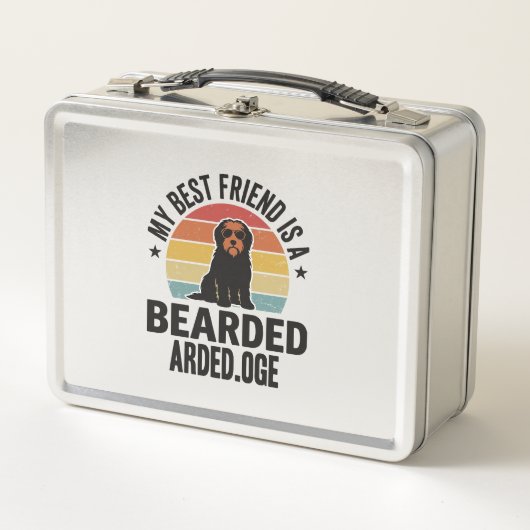 Baardcollie Vintage Sunset Hondenliefhebber Design (Voorkant)