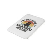 Baardcollie Vintage Sunset Hondenliefhebber Design Badmat (Gekanteld)