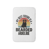 Baardcollie Vintage Sunset Hondenliefhebber Design Badmat (Voorkant Verticaal)