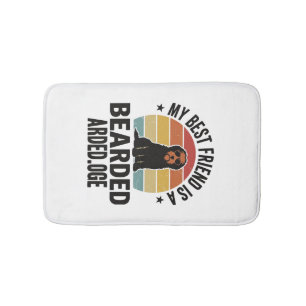 Baardcollie Vintage Sunset Hondenliefhebber Design Badmat
